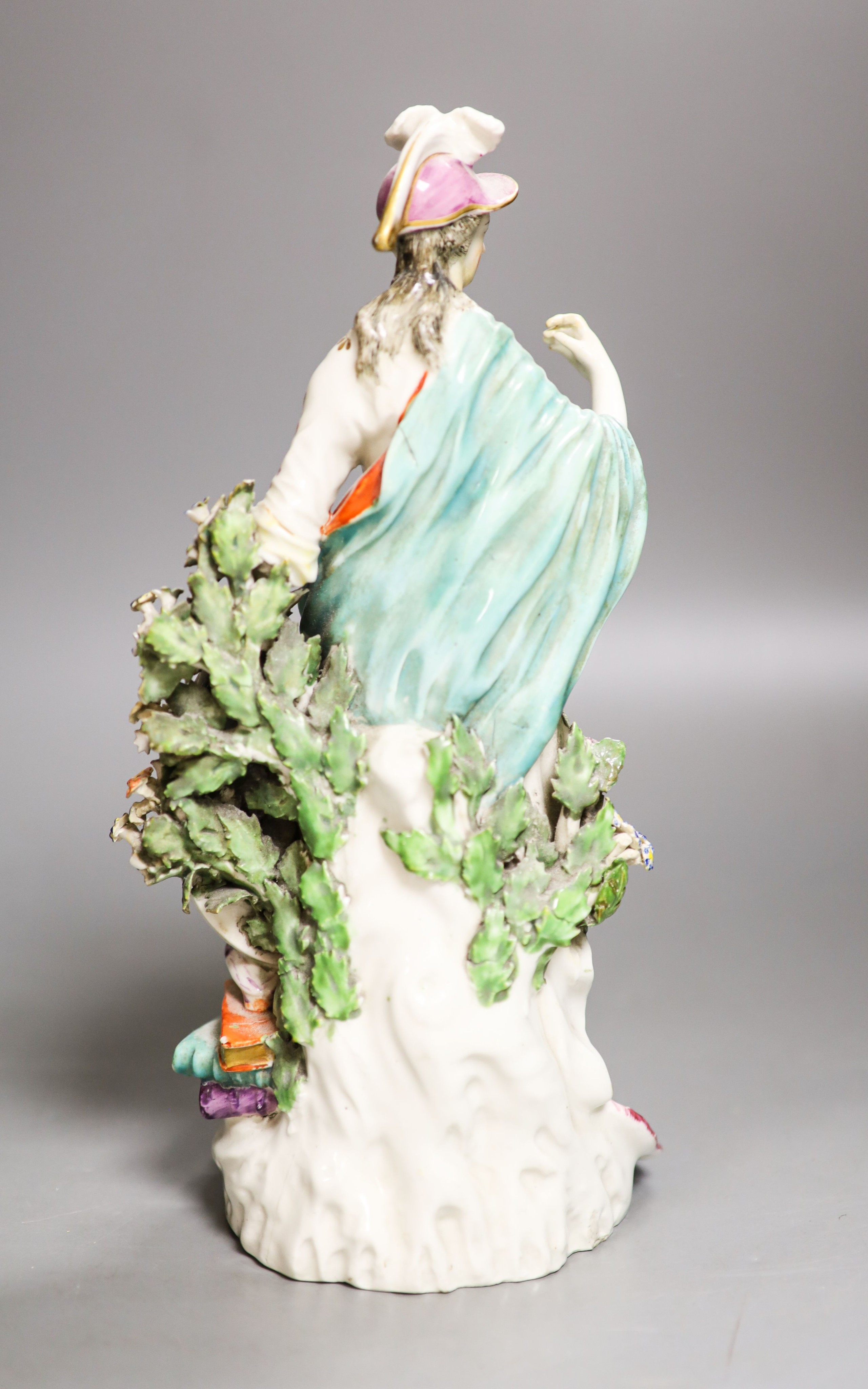 A Derby figure of Minerva, c. 1775, some restoration 27cm